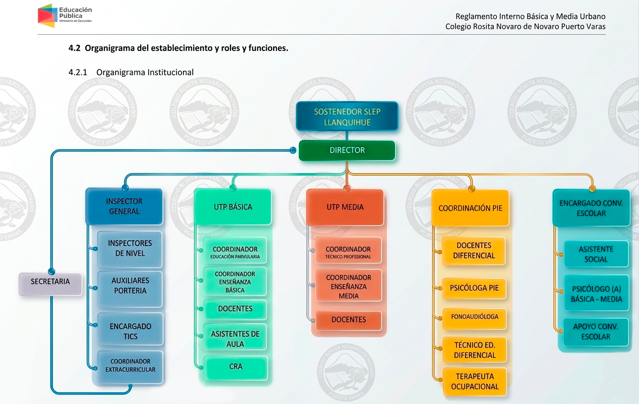 Organigrama Colegio Rosita Novaro